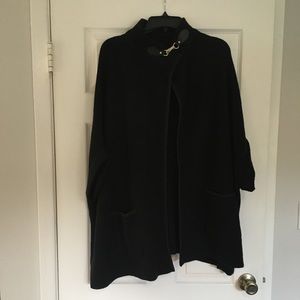 Black knit poncho